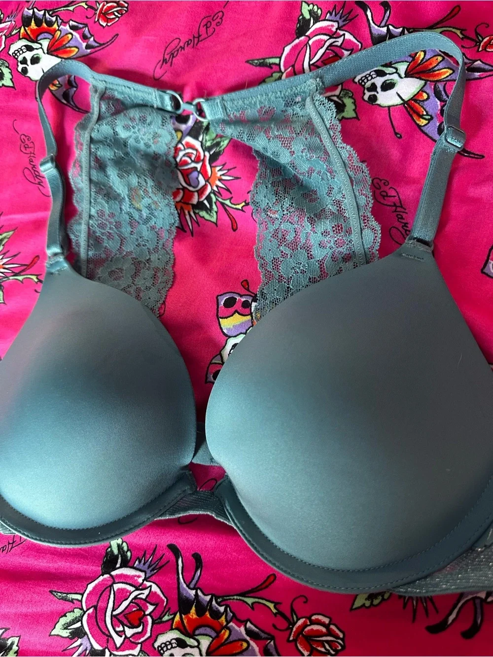 Victoria's Secret Teal Lace Racerback Bra